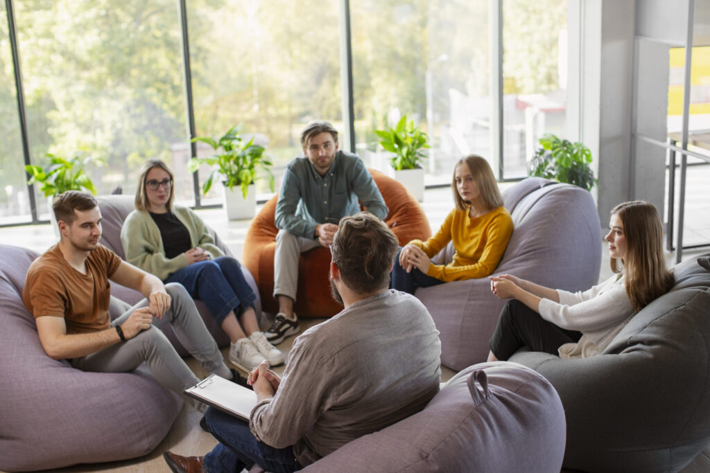 people attending mental and well being program